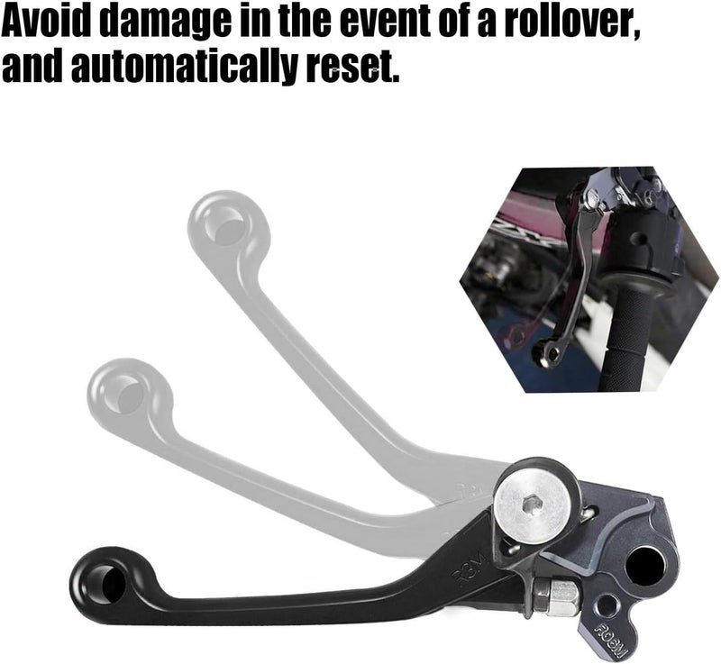 Adsspro CNC Aluminum Foldable Brake Clutch Lever Handle Handlebar Grips Set Fit for CRF150F CRF230F CRF230 CRF150 F CRF 150F 230F 150 230 F 2003-2019 Dirt Pit Bike 7/8" 22mm (Black) - Image 4